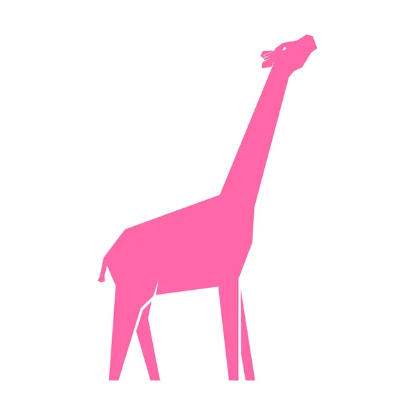 被白色隔离的粉红长颈鹿 — 图库矢量图片