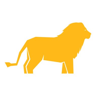 Turuncu aslan beyazda izole.