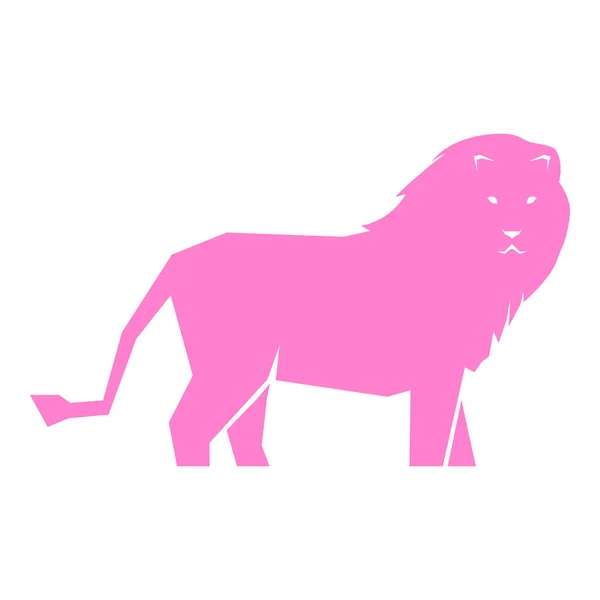 Leão rosa isolado em branco — Vetor de Stock