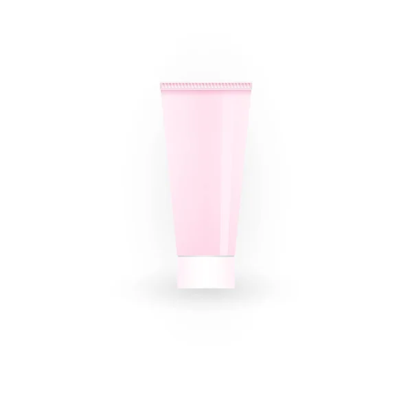 Roze lege plastic container — Stockvector