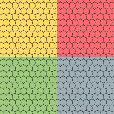 Yuvarlak karolar ile dikişsiz desenler kümesi