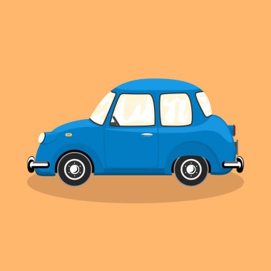Retro car isolated on colorful background