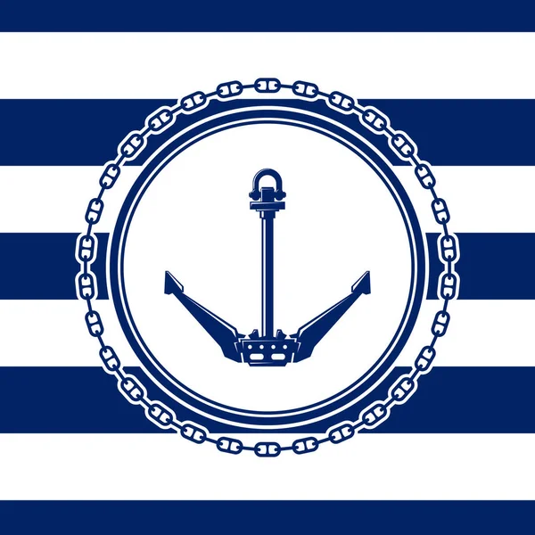 Havet Emblem med ankare — Stock vektor