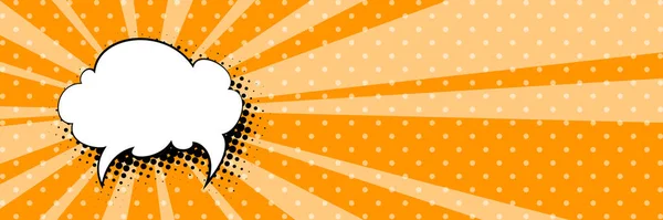 Speech bubble on an orange pop art background — Stock Vector