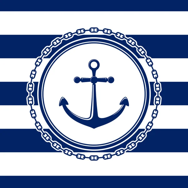 Emblema do mar com âncora — Vetor de Stock