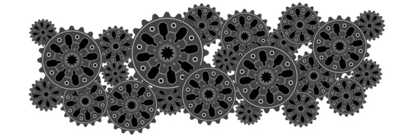 Banner of gear wheels or cogs — Stock Vector