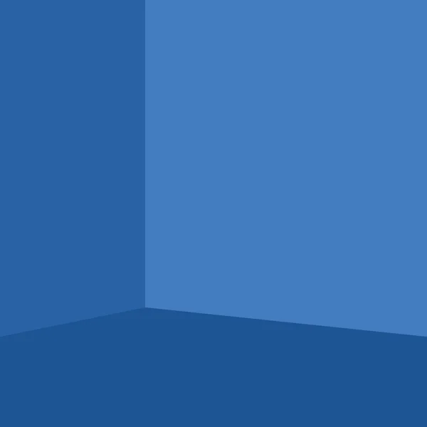 Пустой Угол Комнаты Голубыми Стенами Полом Различные Оттенки Стен Пола — стоковый вектор