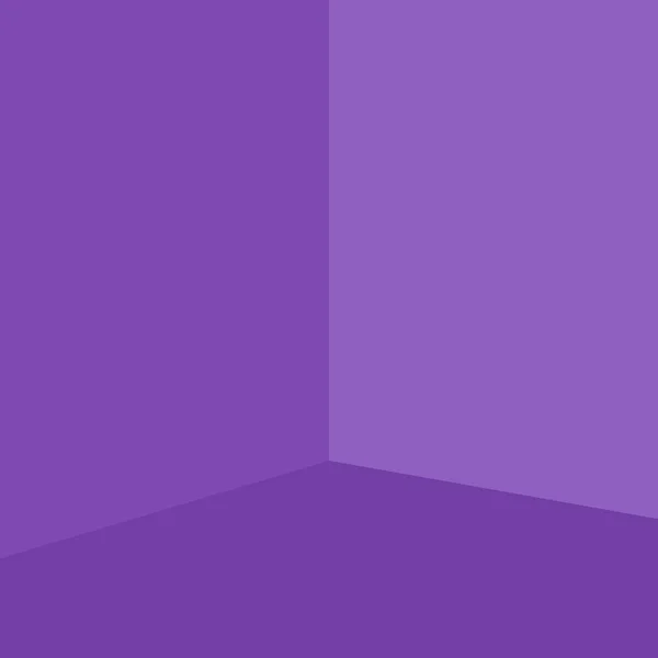 Empty Corner Room Purple Violet Walls Floor Different Shades Walls — Stock Vector