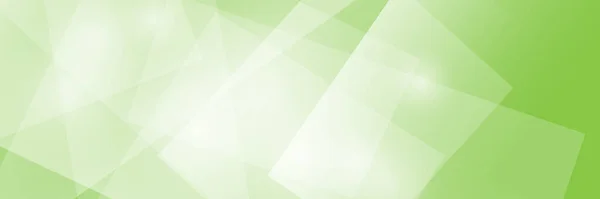 Bannière Verte Avec Des Polygones Blancs Transparents Brillants Illustration Vectorielle — Image vectorielle