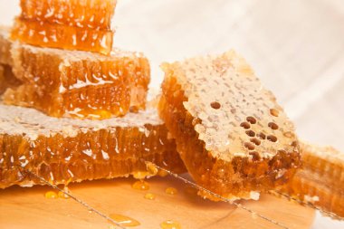 Tatlı bal peteği dilimleri