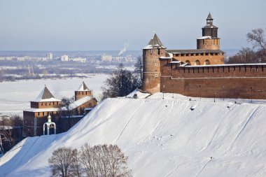 Kışın Nizhny Novgorod Kalesi