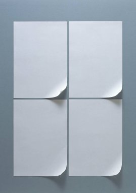 boş not defteri ve gri arka plan üzerinde kağıt