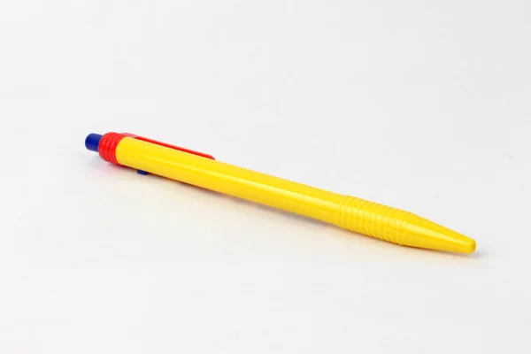 Gelber Stift Isoliert Auf Weißem Hintergrund — Stockfoto