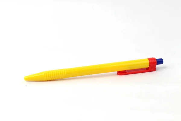 Gelber Stift Isoliert Auf Weißem Hintergrund — Stockfoto