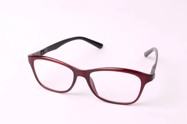 Lunettes Rouges Isolées Sur Fond Blanc — Photo