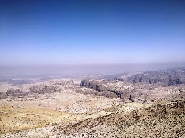 Paisagem Montanha Com Céu Azul Jordânia — Fotografia de Stock