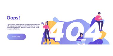 404 sayfası hata konsepti bulunamadı. İnşaat halindeki web sitesi. Var olmayan bir sayfaya bağlan. İniş sayfası şablonu. Web sitesi, pankart, web pankartı ve bilgi grafikleri için izole edilmiş modern vektör illüstrasyonu