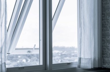 pencere ve yalnız ruh hali, beyaz ve siyah arkaplan