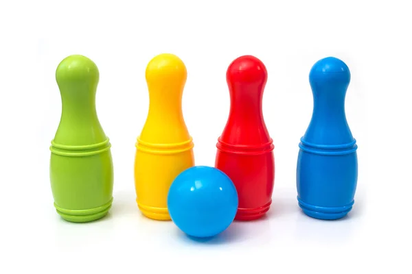 Brilhante Colorido Plástico Das Crianças Skittles Isolado Branco — Fotografia de Stock