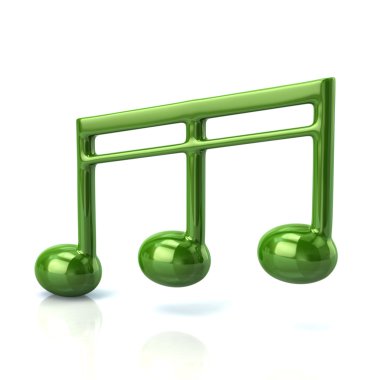 Yeşil müzik notu 3D çizimi