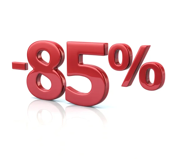85 por cento de desconto em letras vermelhas — Fotografia de Stock