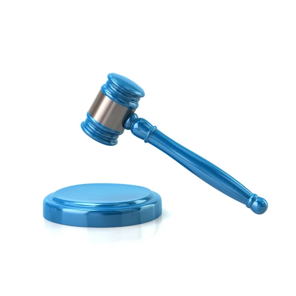 Blauwe rechters hamer pictogram — Stockfoto