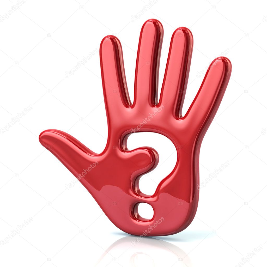 red hand and question mark