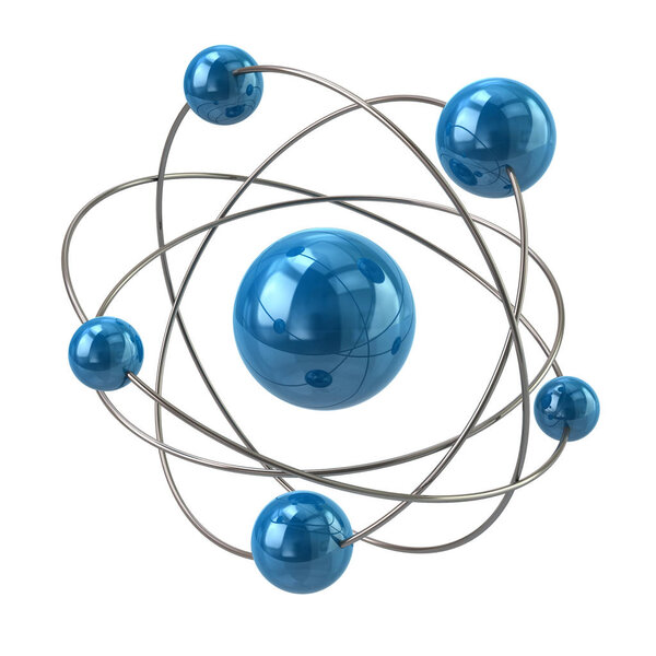 blue atom molecule icon