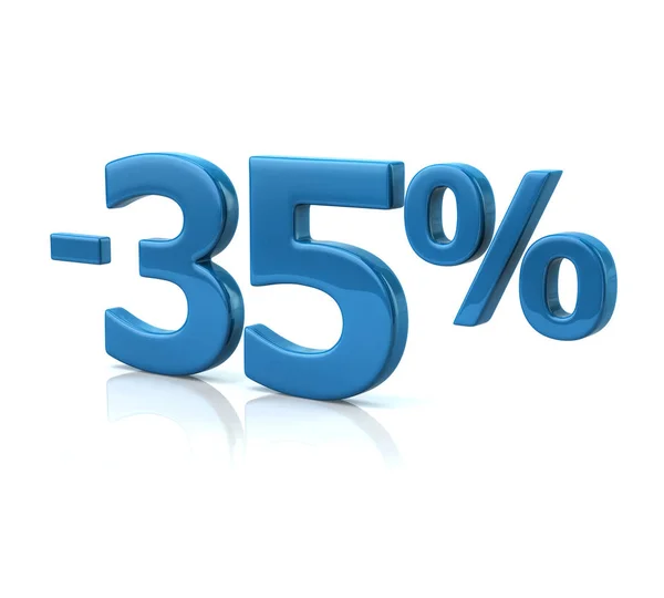 Treinta y cinco por ciento de descuento en azul — Foto de Stock