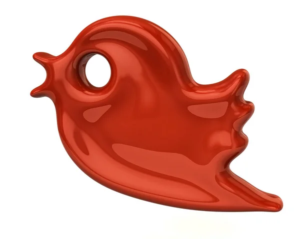 Simple red bird icon — Stock Photo, Image