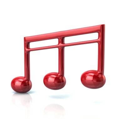 kırmızı müzik notu 3D çizimi