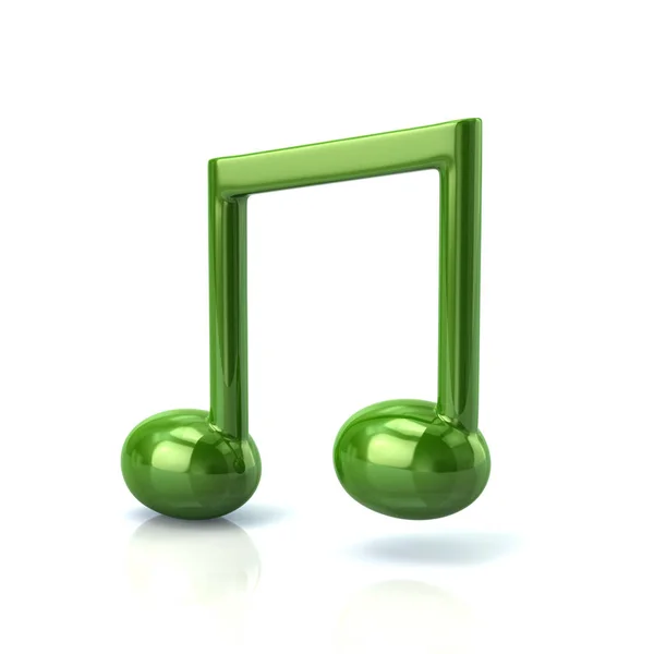 3D illustration av gröna musik anteckning — Stockfoto