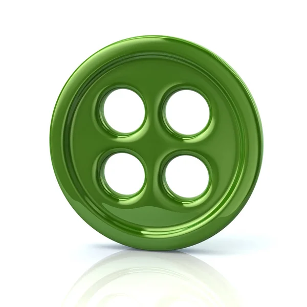 3D illustratie van groene kleding knop — Stockfoto