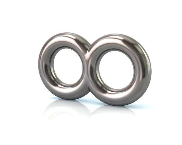 Eenvoudige zilveren infinity symbool — Stockfoto