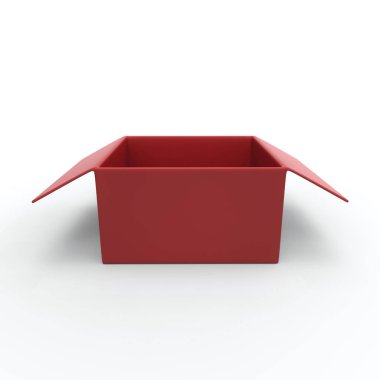 Açık kırmızı kutu 3d render