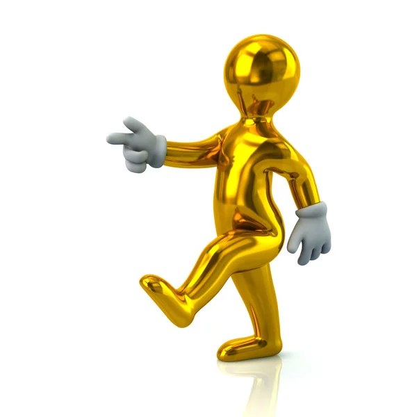3D obrázek zlatý muž — Stock fotografie