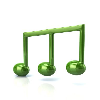 Yeşil müzik notu 3D çizimi