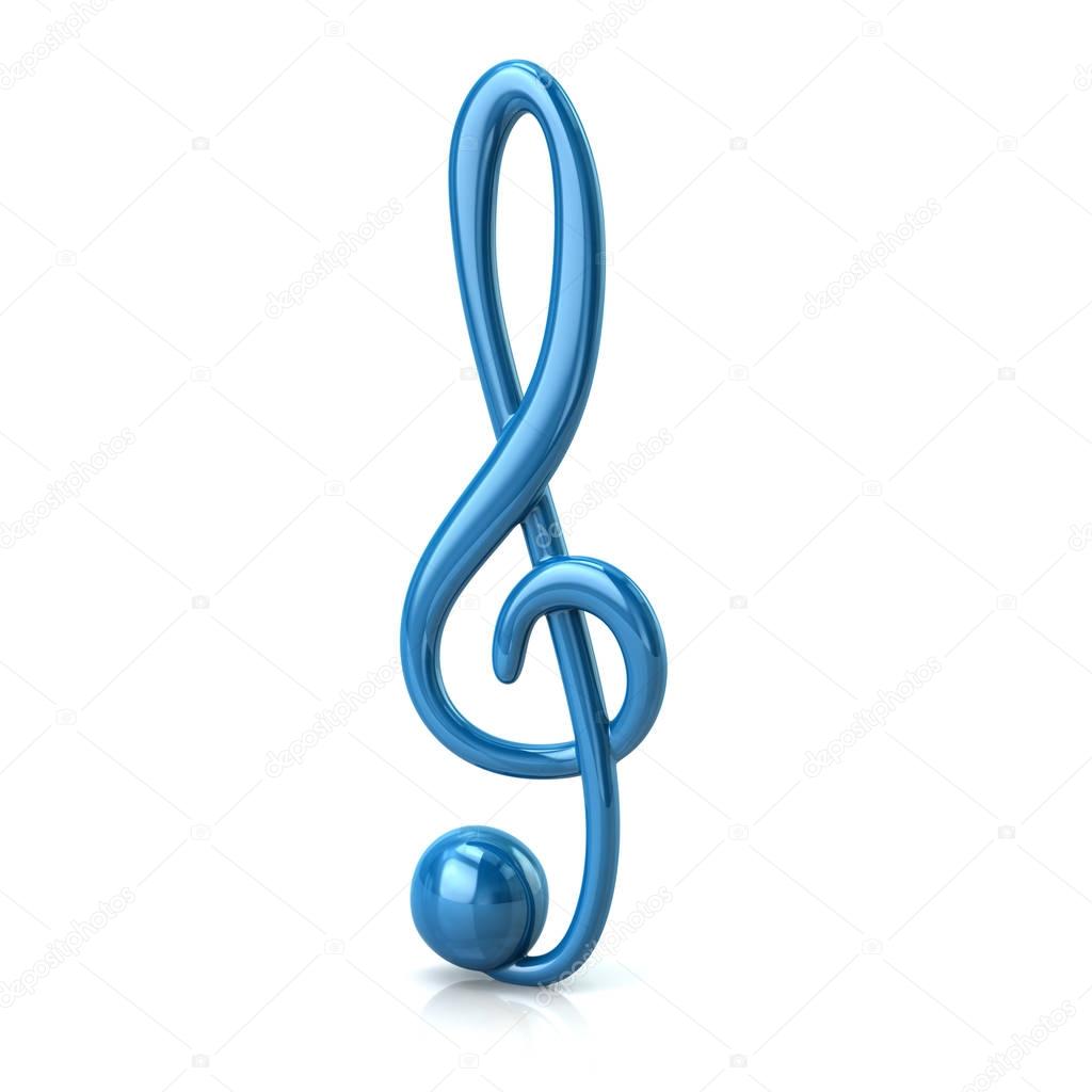 Blue music treble clef 
