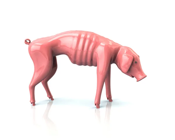 3d illustration of skinny piggy bank — Stock Photo, Image