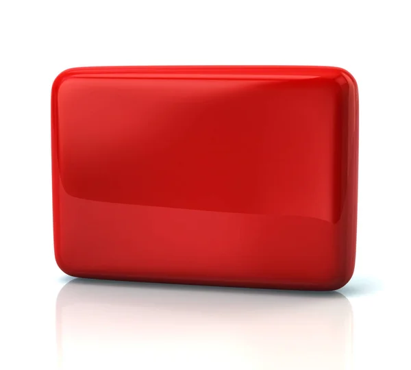 Botão vermelho em branco — Fotografia de Stock