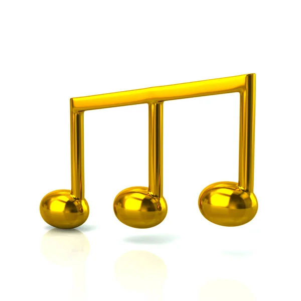 3D ilustracja złote muzyka notatka — Zdjęcie stockowe