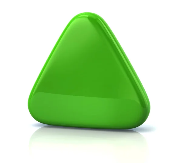 Green triangle button — Stock Photo, Image