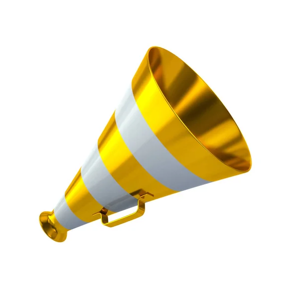 Golden megaphone icon — Stock Photo, Image
