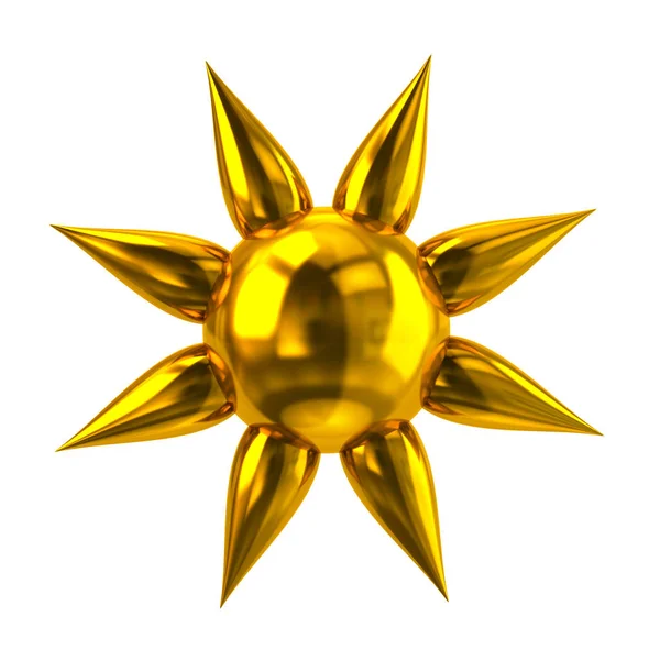 Icono dorado del sol — Foto de Stock