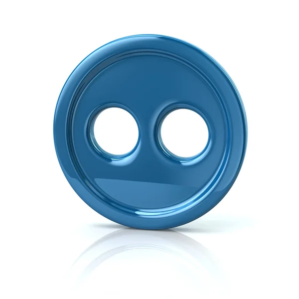 青い縫製ボタン — ストック写真