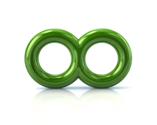 Symbol nieskończoności zielony — Stockfoto