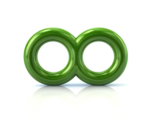 Símbolo infinito verde — Foto de Stock