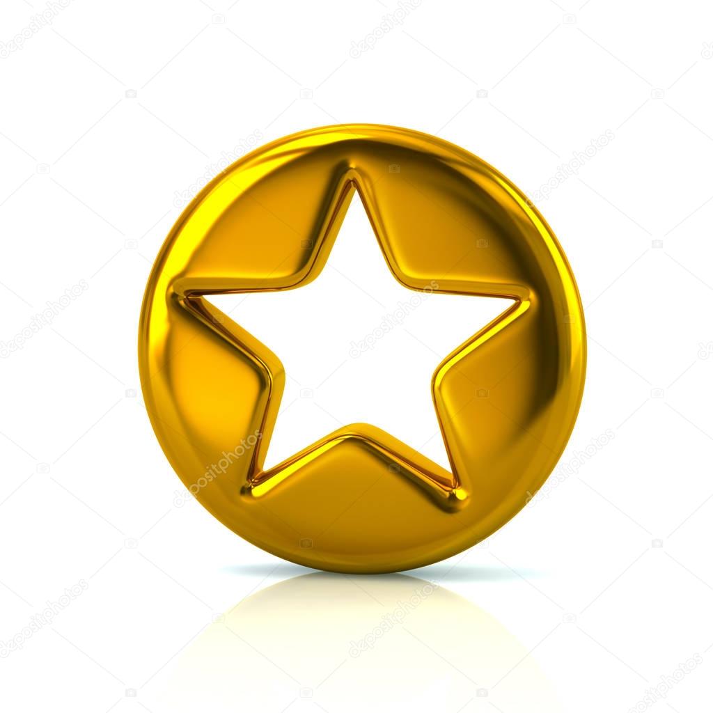 Golden star sign button
