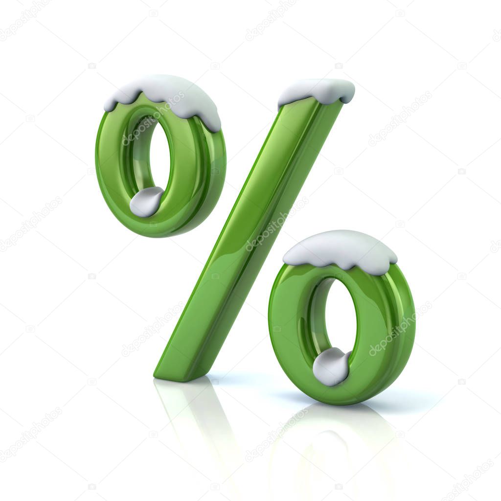 Green percent symbol 