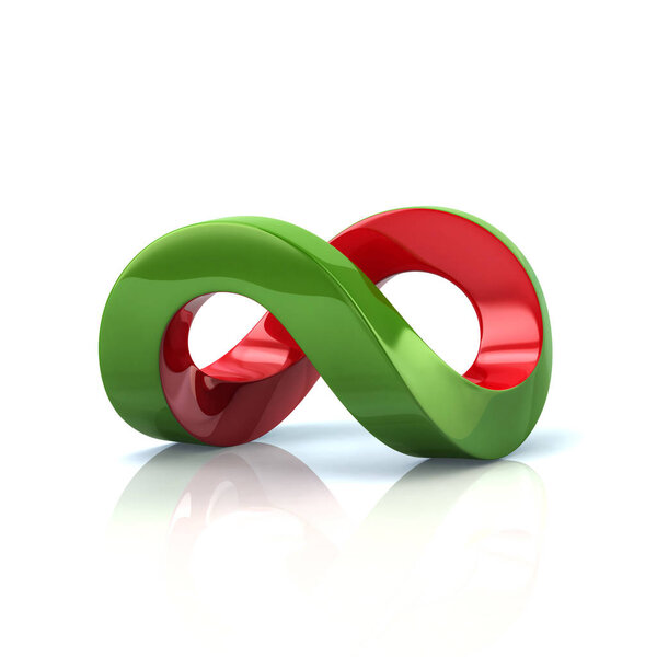 Green and red infinity symbol